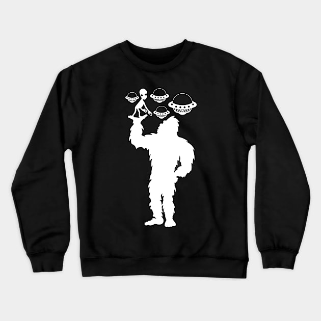 Bigfoot Ufos Alien Crewneck Sweatshirt by Tesszero